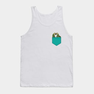 Macaw Parrot Pocket Teal Tank Top